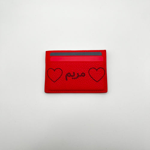 Personalisierter echt Leder Cardholder Rot