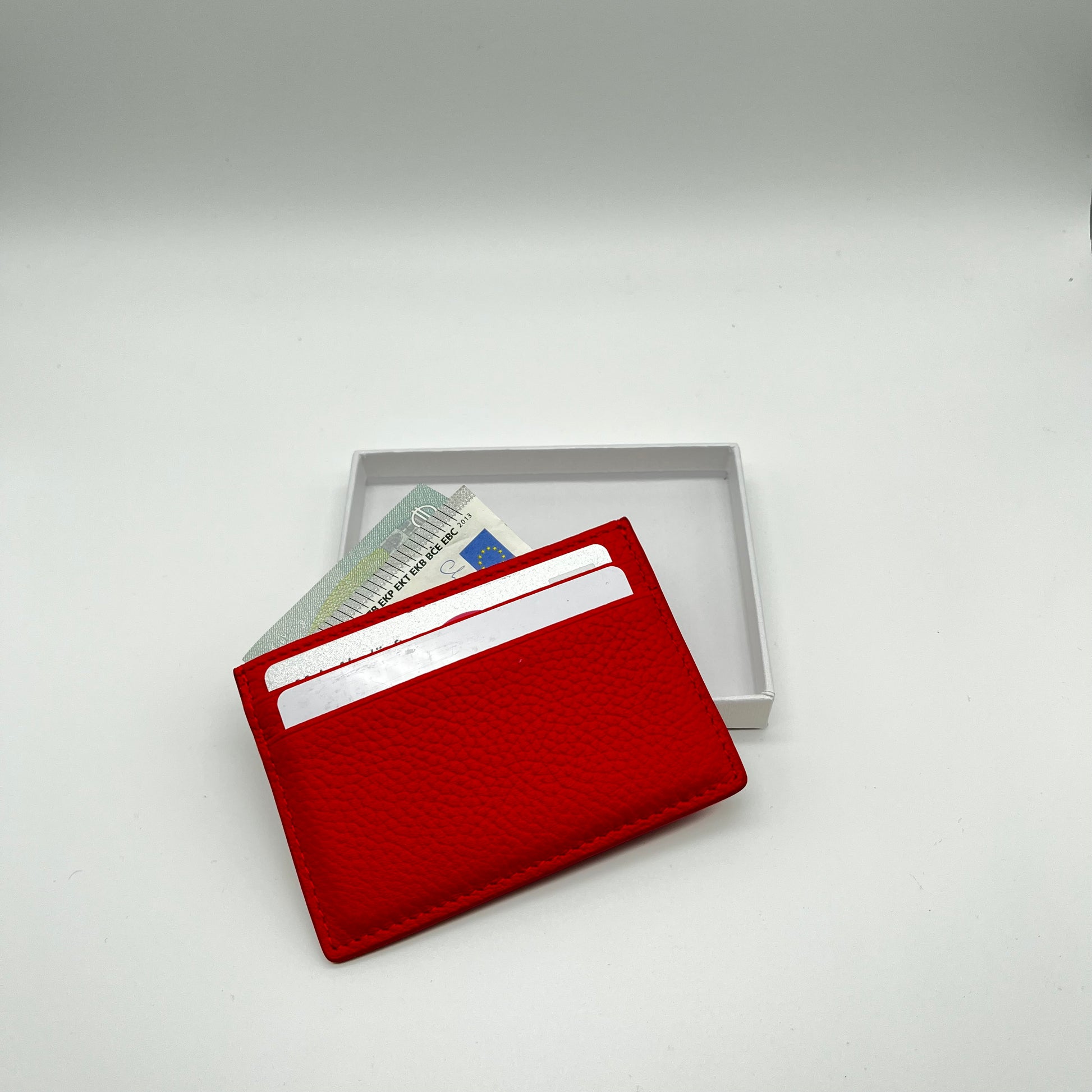 Personalisierter echt Leder Cardholder Rot