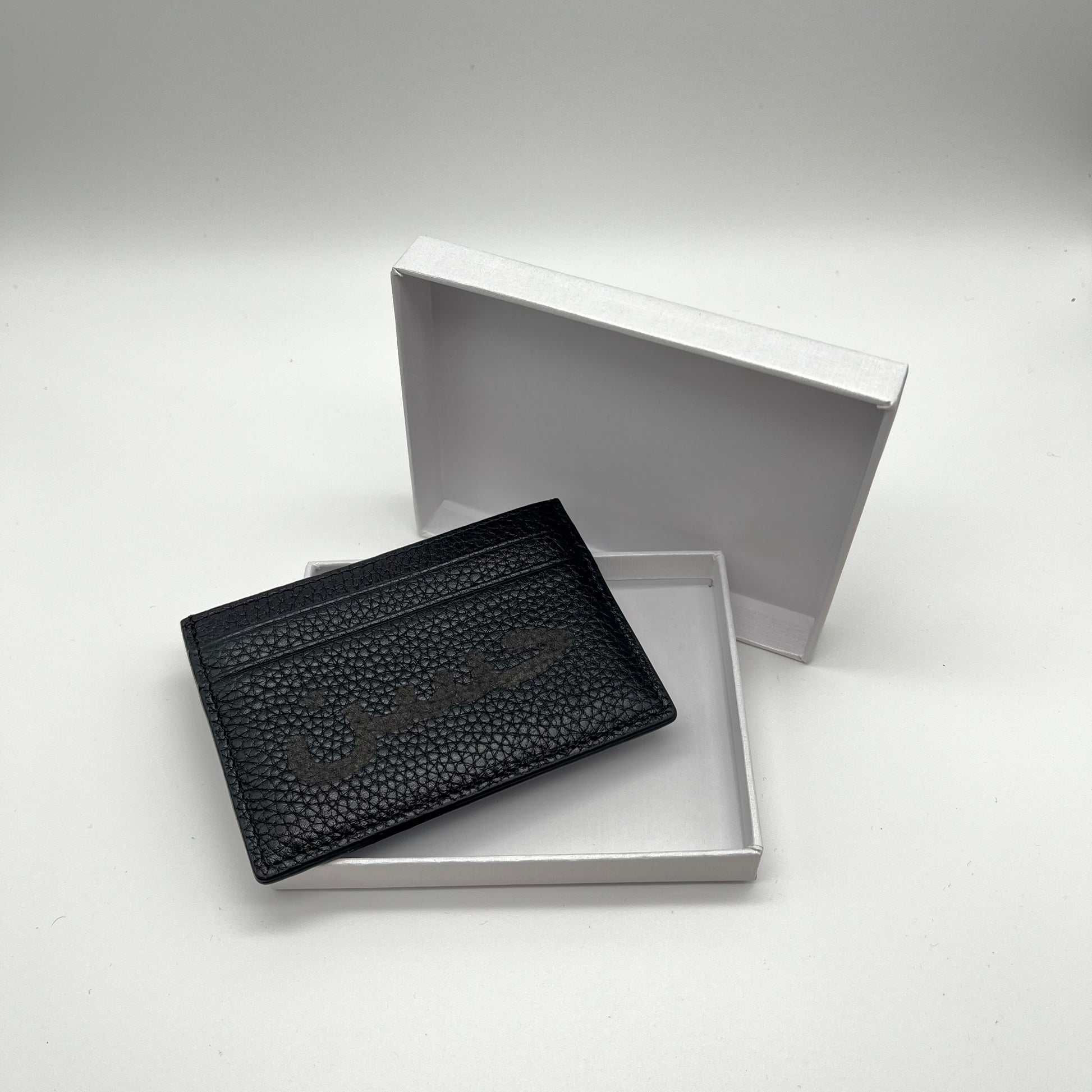 Personalisierter echt Leder Cardholder Schwarz