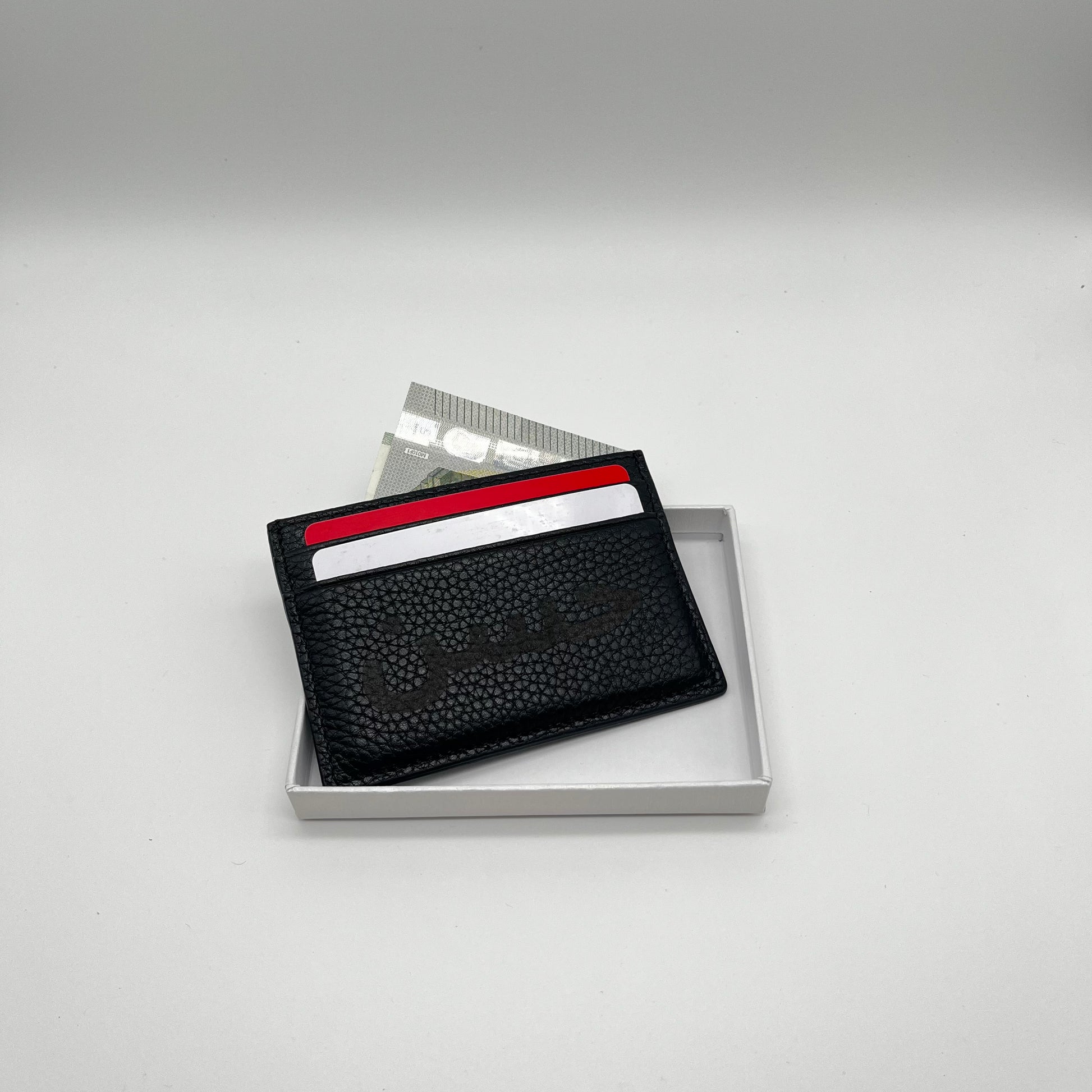 Personalisierter echt Leder Cardholder Schwarz