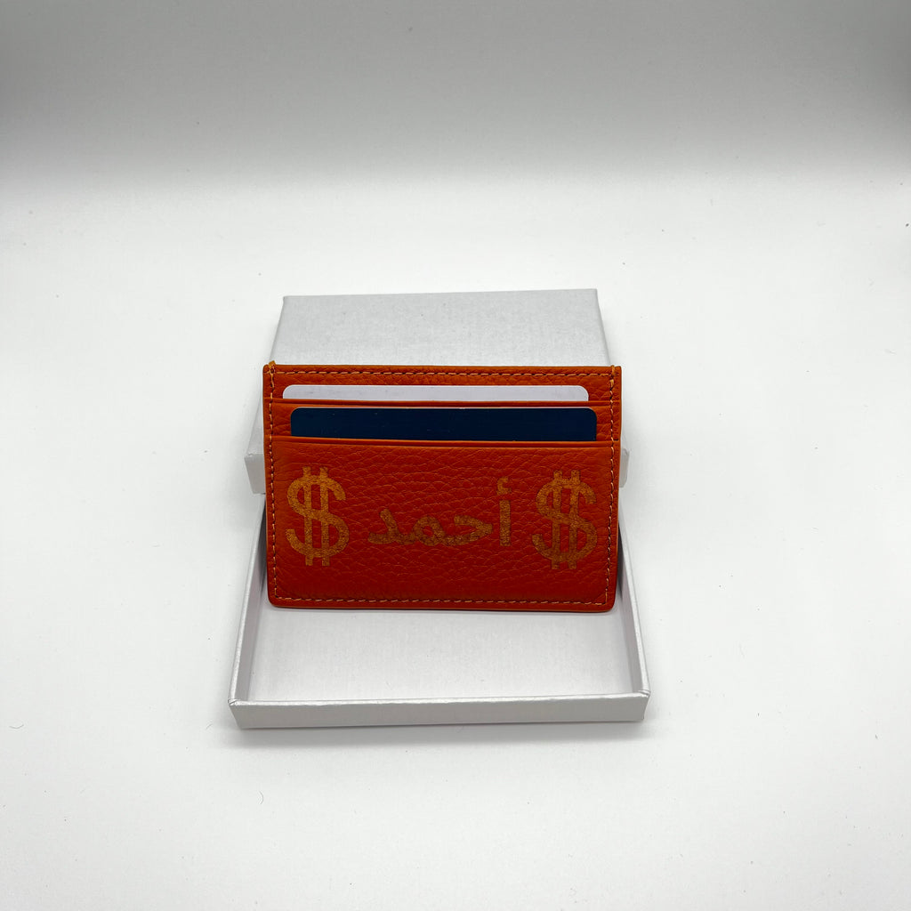 Personalisierter echt Leder Cardholder Braun