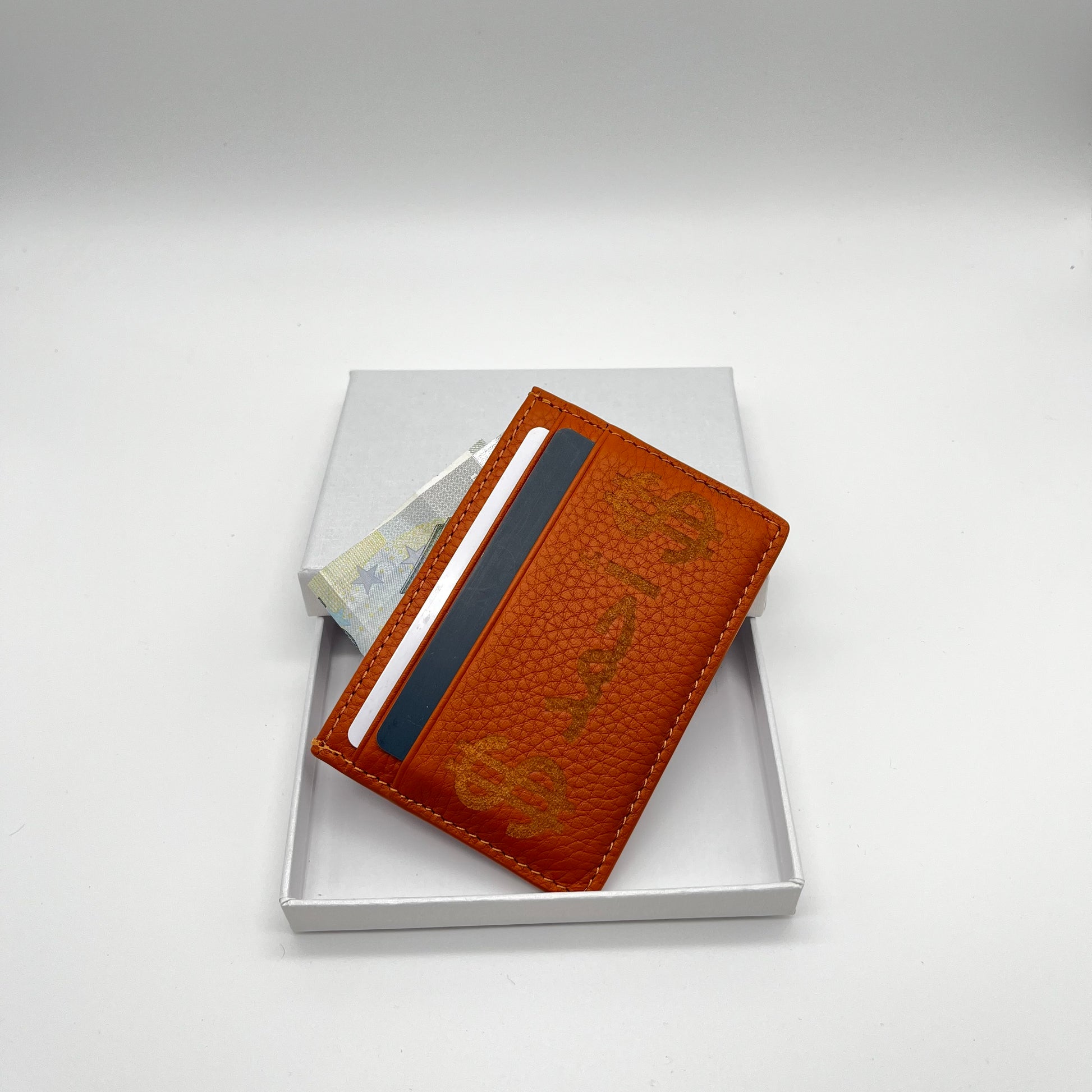Personalisierter echt Leder Cardholder Braun
